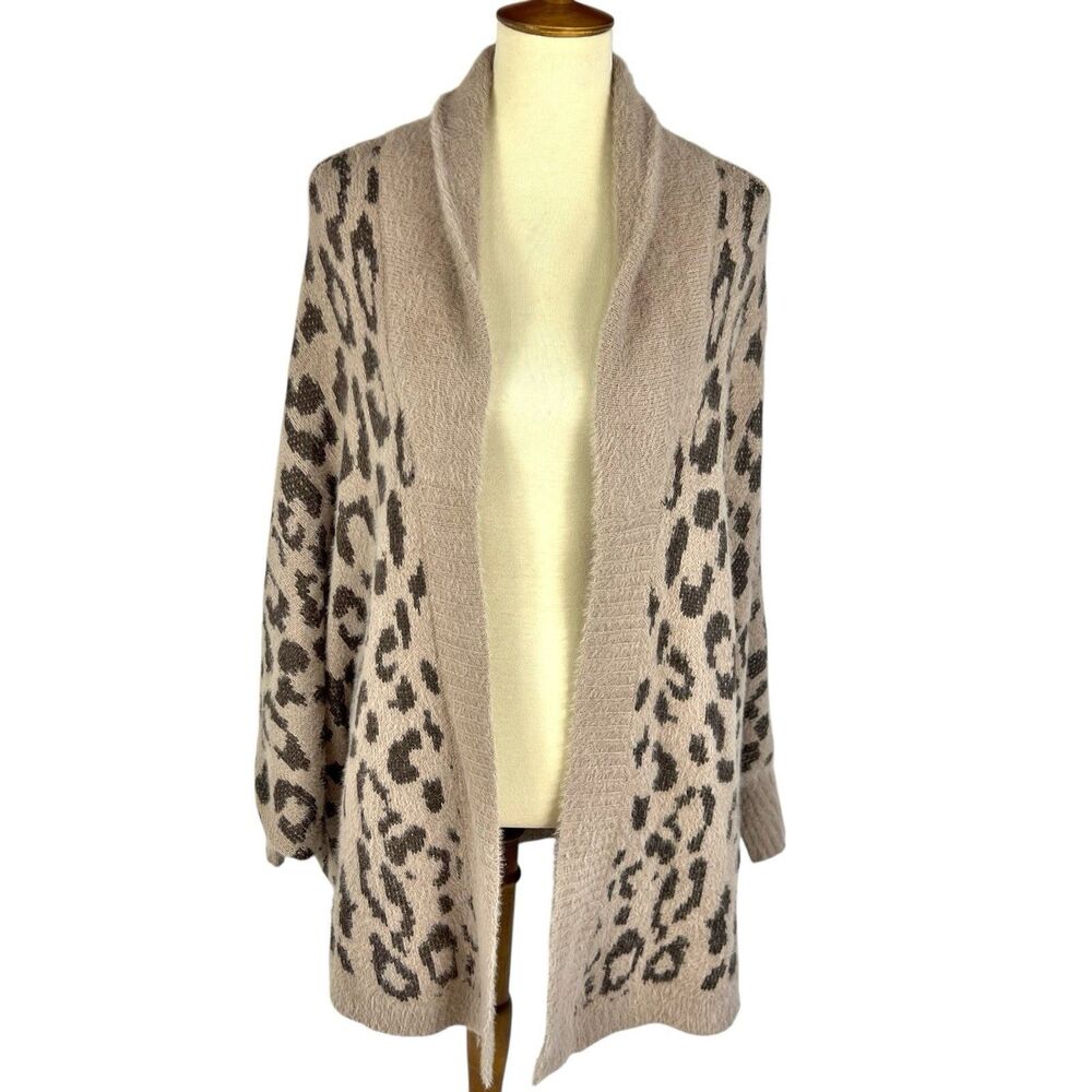 Heimish USA Brown Leopard Print Soft Cozy Dolman Sleeve Oversized Cardigan M / L